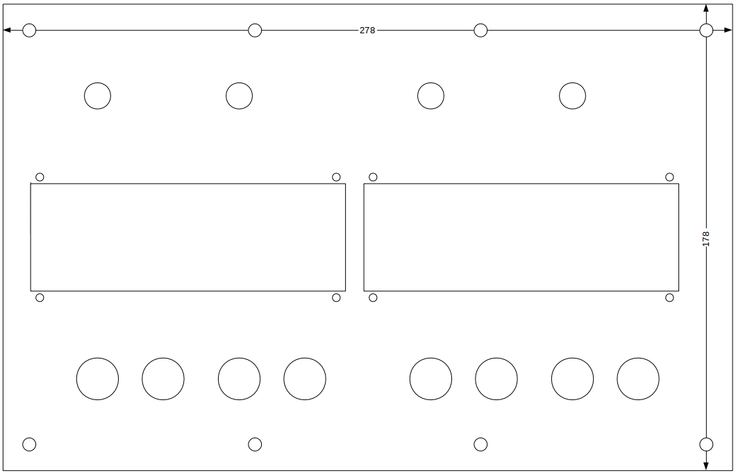 Lower front panel – Dimensions