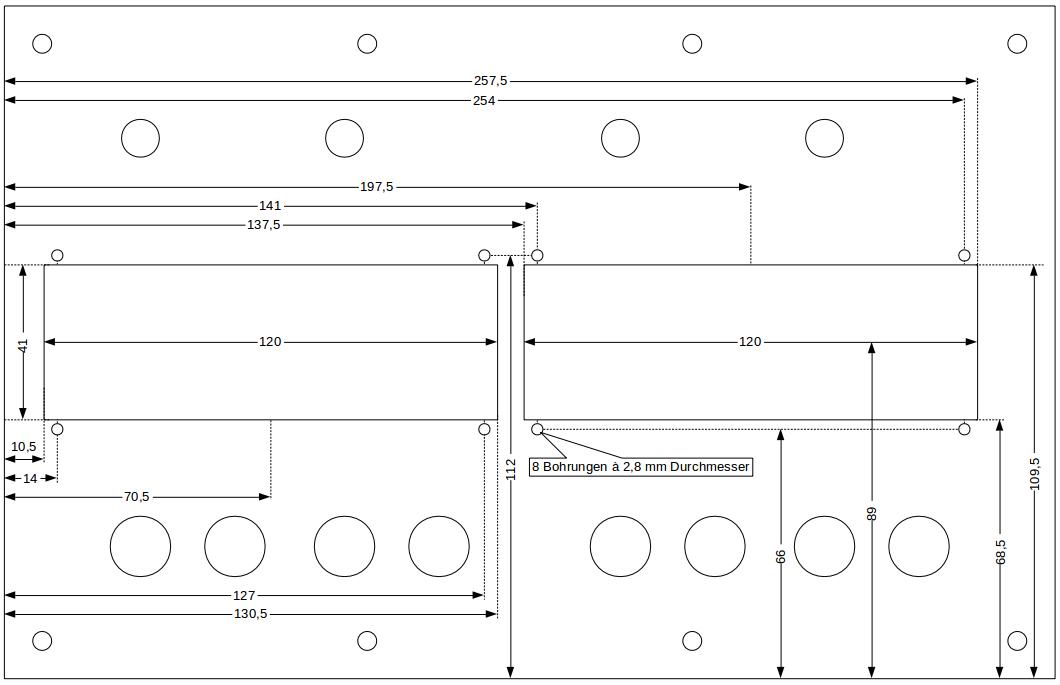 Lower front panel – Display cut-outs