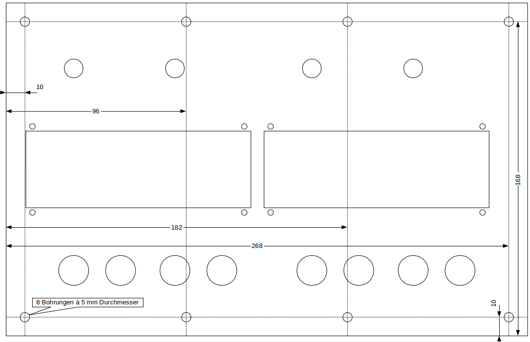 Lower front panel β Mounting holes